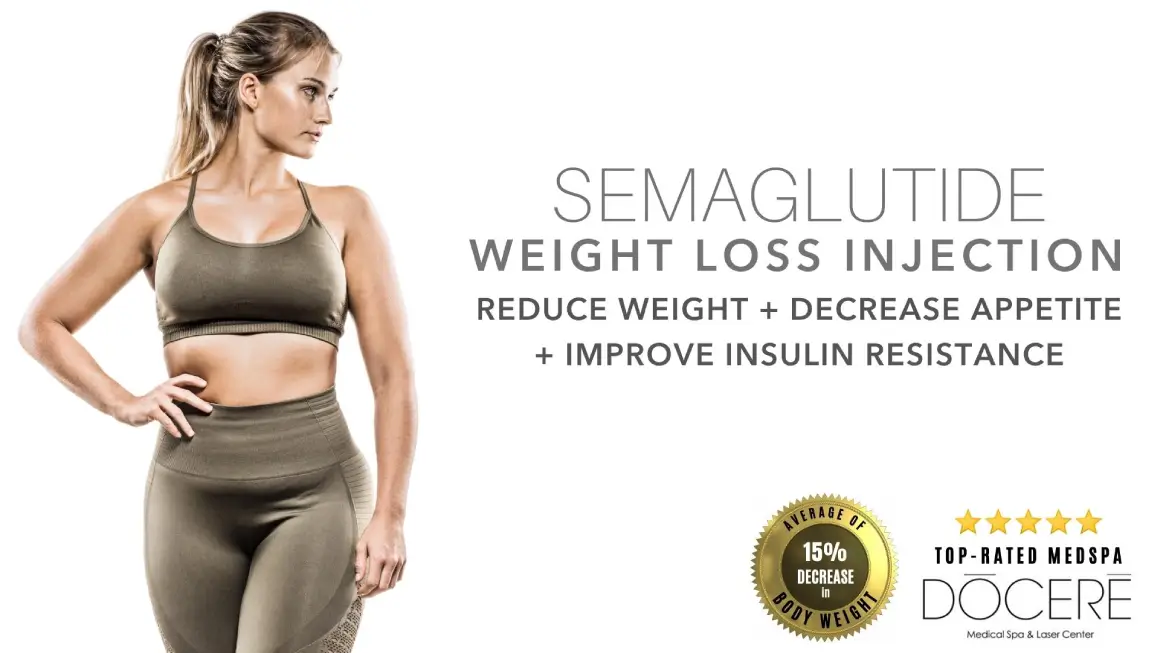 Woman looking healthy and sporty and satisfied with her weight loss injection results using Semaglutide.