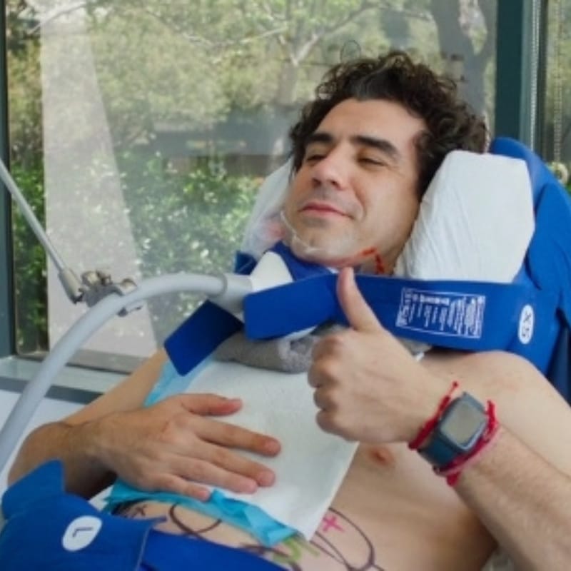 A man getting neck coolsculpting